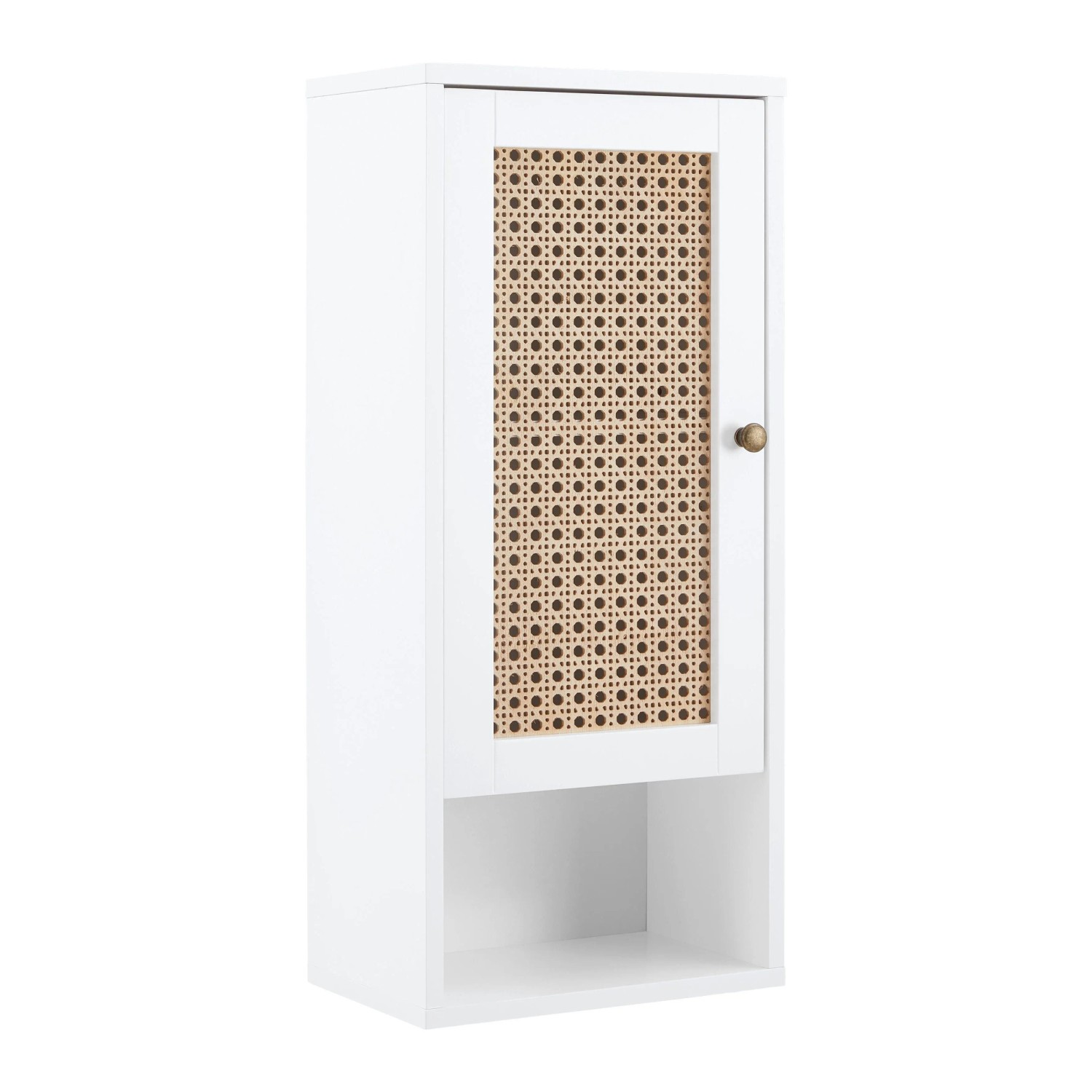 Bessagi Home Hängeschrank Lisa Weiß/ Naturfarben ca. 32x72x20 cm