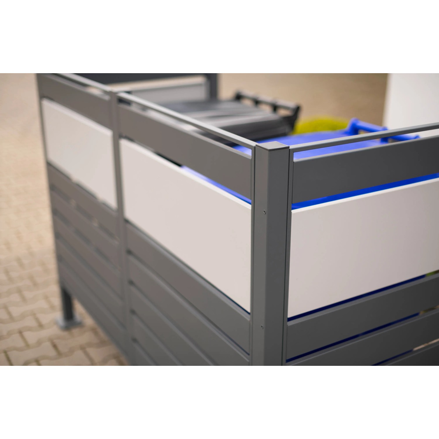 Westmann Mülltonnenbox Planum für 2 Tonnen (240 l), Metall, anthrazit/grau.