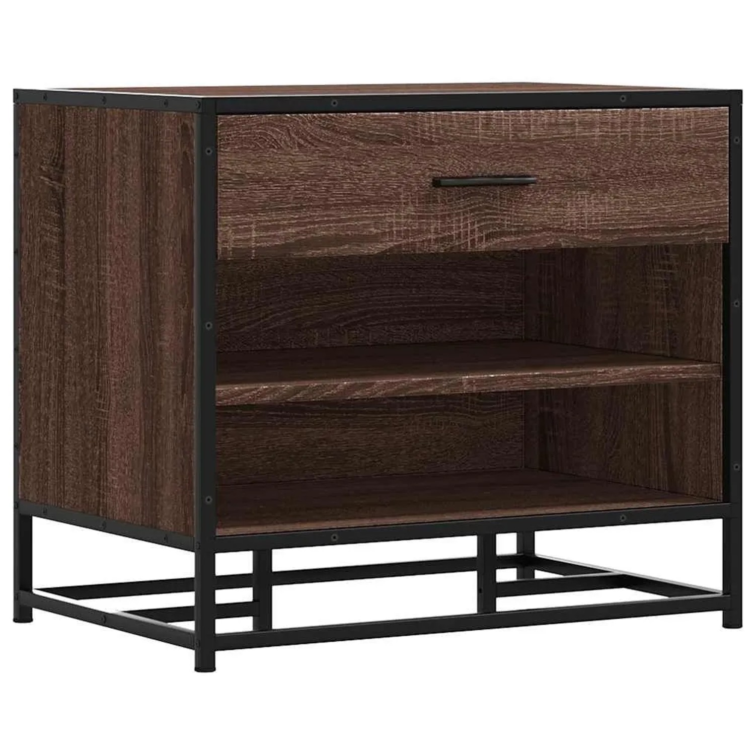 vidaXL Schuhbank Braun Eichen-Optik 60x40x53,5 cm Holzwerkstoff Metall 849223