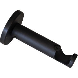 Gardinia Träger Chicago offen, mattschwarz für 20 mm Gardinenstange.