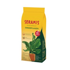 Seramis Pflanzgranulat für Zimmerpflanzen, 2,5 l, im gelben Sack. Tongranulat als ideale Blumenerde.