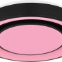 Globo LED Deckenleuchte Sully, Ø 38cm, schwarz/opal mit pinkfarbenem Licht.