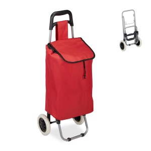 Relaxdays Einkaufstrolley Stoff Stahl Rot Faltbar 91 cm x 40 cm x 30 cm 1,6 kg