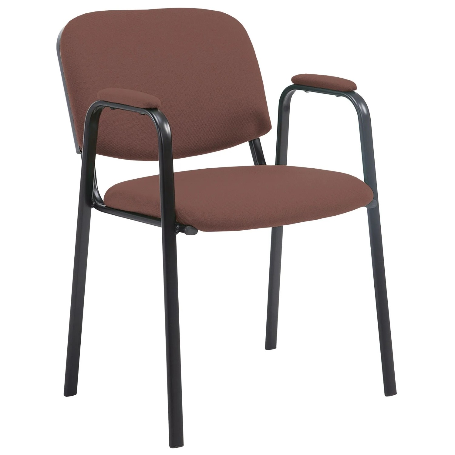 DELUKE Besucherstuhl ZAGREB Stoff Braun 53x55x79cm Konferenzstuhl Wartezimmerstuhl Bürostuhl