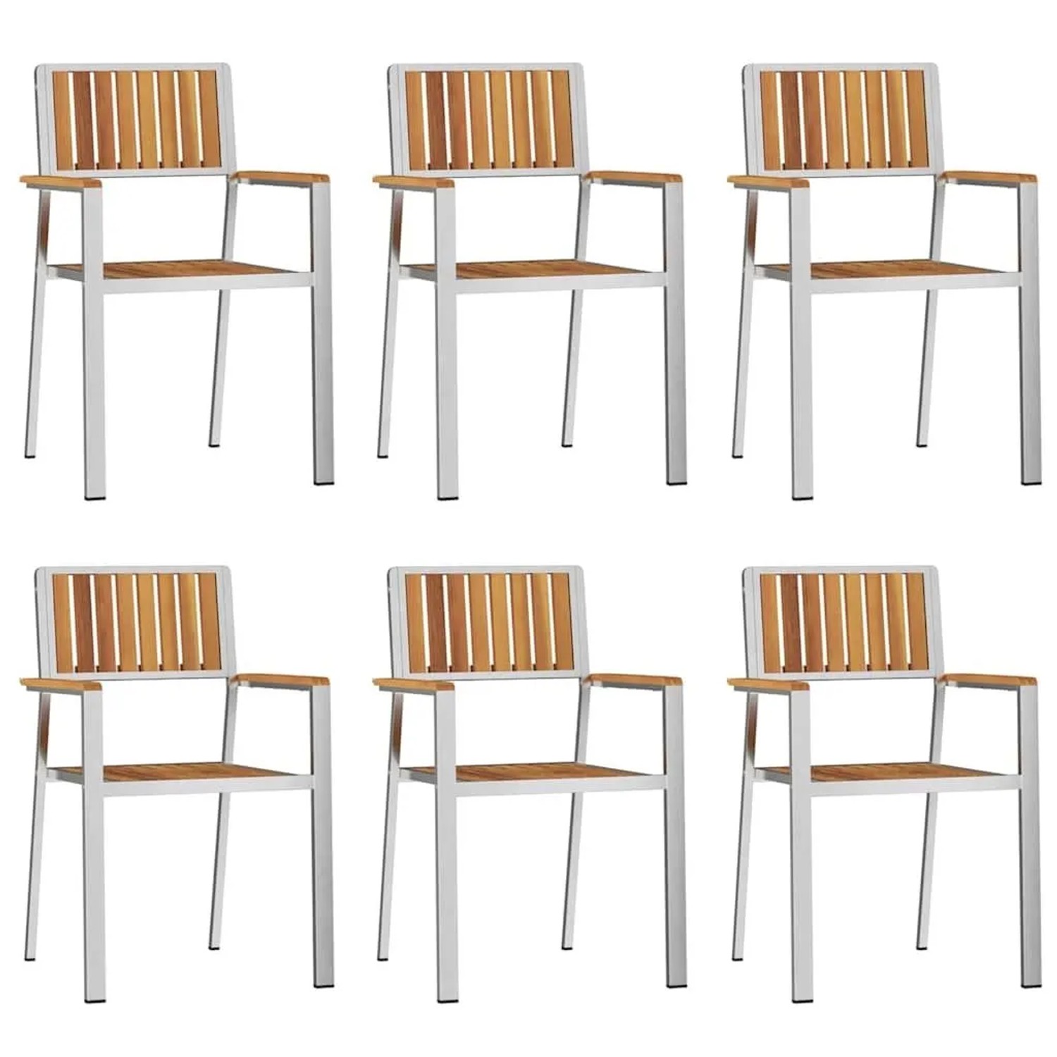 vidaXL Gartenstuhl 6 Stk Braun 56x54,5x87cm Massives Akazienholz 3334851 günstig online kaufen