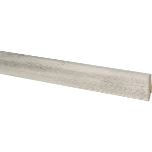 Sockelleiste Neo 2.0 Frosted Apple, 2400 mm lang, MDF-Leiste in hellem Holzdekor.