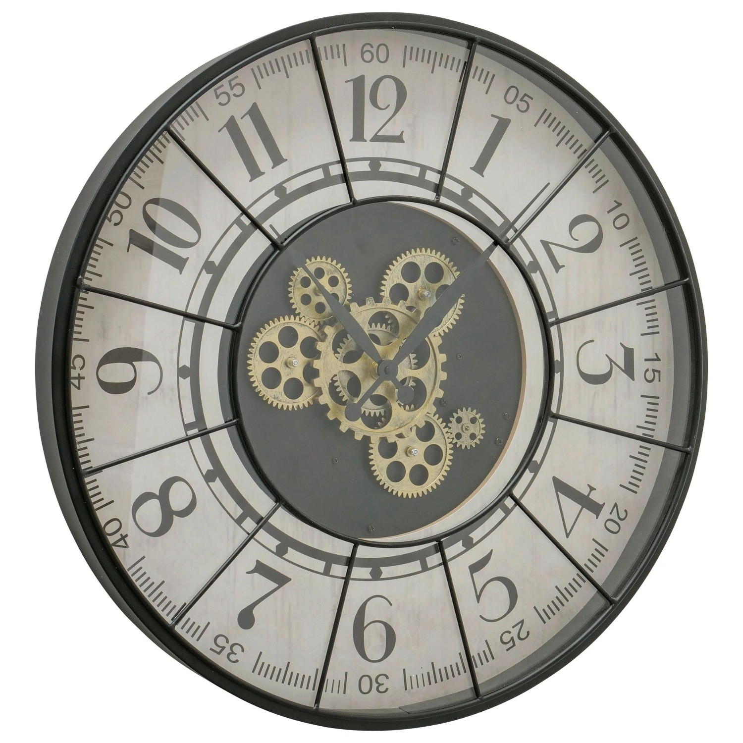 Premium Living Wanduhr Metropol II in Grau/Weiß Ø ca. 57cm
