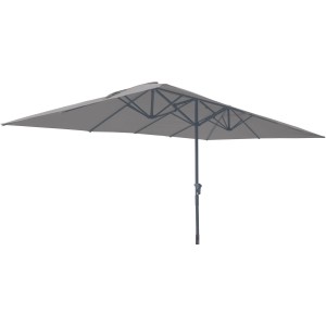 Leco Marktschirm, 270x460 cm, Anthrazit, mit Kurbelmechanik. Rechteckiger Sonnenschirm für Garten und Balkon.