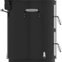 Schwarzer El Fuego Kombigrill Staunton, ein Vertikalsmoker mit Thermometer und regulierbarem Rauchabzug.