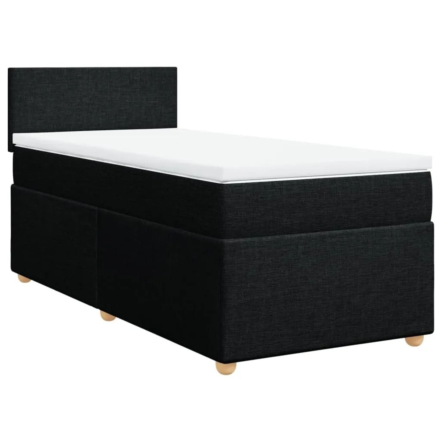 vidaXL Boxspringbett mit Matratze Schwarz 90x190 cm Stoff 3288830 günstig online kaufen