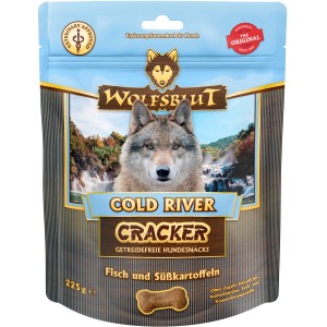 Wolfsblut Cold River Cracker Hunde-Snacks mit Fisch & Süßkartoffel, getreidefrei, 225g.