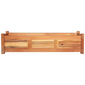 Set aus zwei Akazienholz Garten-Hochbeeten (100x30x25 cm) für Terrasse und Balkon.