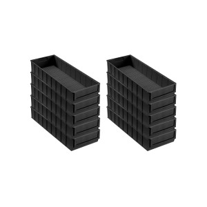 PROREGAL Leitfähige Industrieboxen, 6 Liter, schwarz, für Aufbewahrungssysteme.