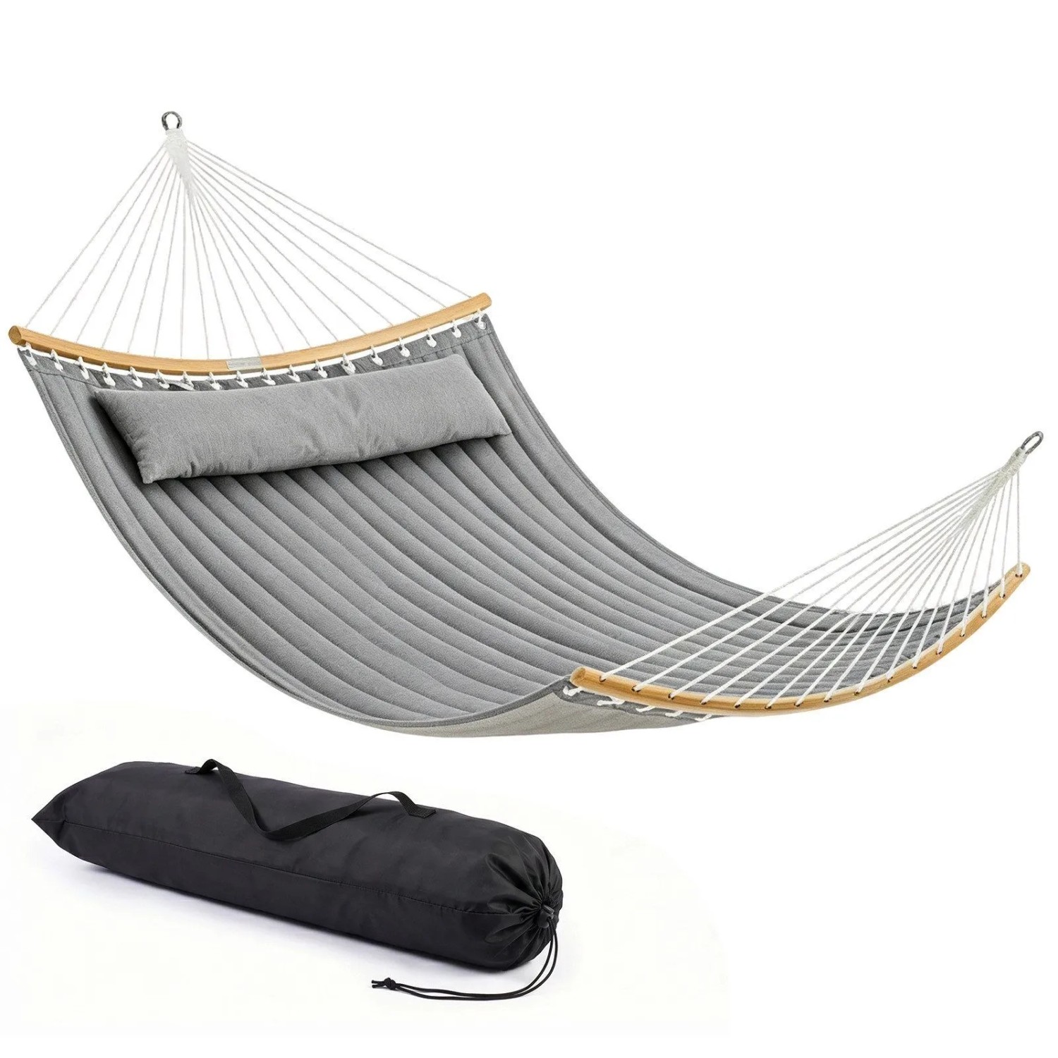 Sekey Hängematte Doppelhängematte XXL Gepolstert mit Kissen bis 200 kg Belastbar für 2 Personen Doppel Hängesessel für Garten Balkon Camping Outdoor