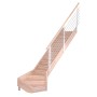 Mykonos Pro Buche Treppe, 1/4 gewendelt rechts, mit Edelstahlgeländer und Setzstufen.