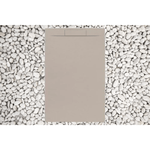 Rechteckige Frascio Duschwanne 100x70 cm in Moka, aus Kunstharz und Marmorpulver.