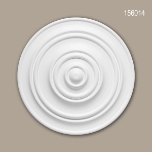 Weiße PROFHOME Deckenrosette aus Polyurethan, 34 cm Durchmesser, Zierelement für Decken.