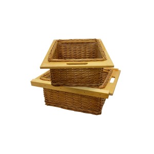 Monstershop 2er Set ausziehbare Weidenkörbe (500mm) für Buffetschränke.