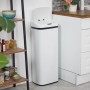 Relaxdays Mülleimer Stahl Weiß Sensor 40 l 70 cm x 33 cm x 25 cm_3