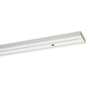 Weiße Gardinia Vorhangschiene GE2, 2-läufig, 210 cm lang.