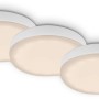 3er-Set Briloner LED-Einbauleuchten Plat, weiß, warmweiß, Ø 7,5 cm. Ideal als Einbaustrahler.