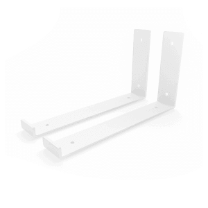 2er Set HEVVA Regalhalterung RIEDBERG, 25 cm tief, weiß, für Wandregale.