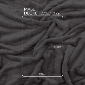 Hellgraue Bestlivings Kuscheldecke Mirabella (220x240 cm) mit Cashmere Touch. Weiche Wohndecke für Sofa oder Bett.