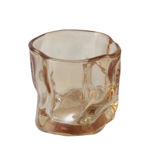 Windlicht Caleb von Boltze Home, Ø 8 cm, aus Glas in Braun- und Grautönen. Kerzenhalter für stimmungsvolle Beleuchtung.