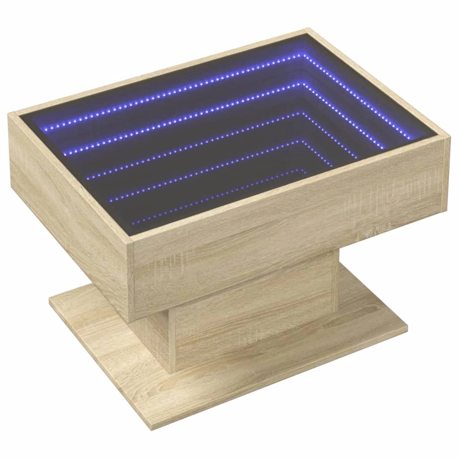 vidaXL LED-Couchtisch Sonoma Eiche 70x50x45 cm Holzwerkstoff 847534 günstig online kaufen