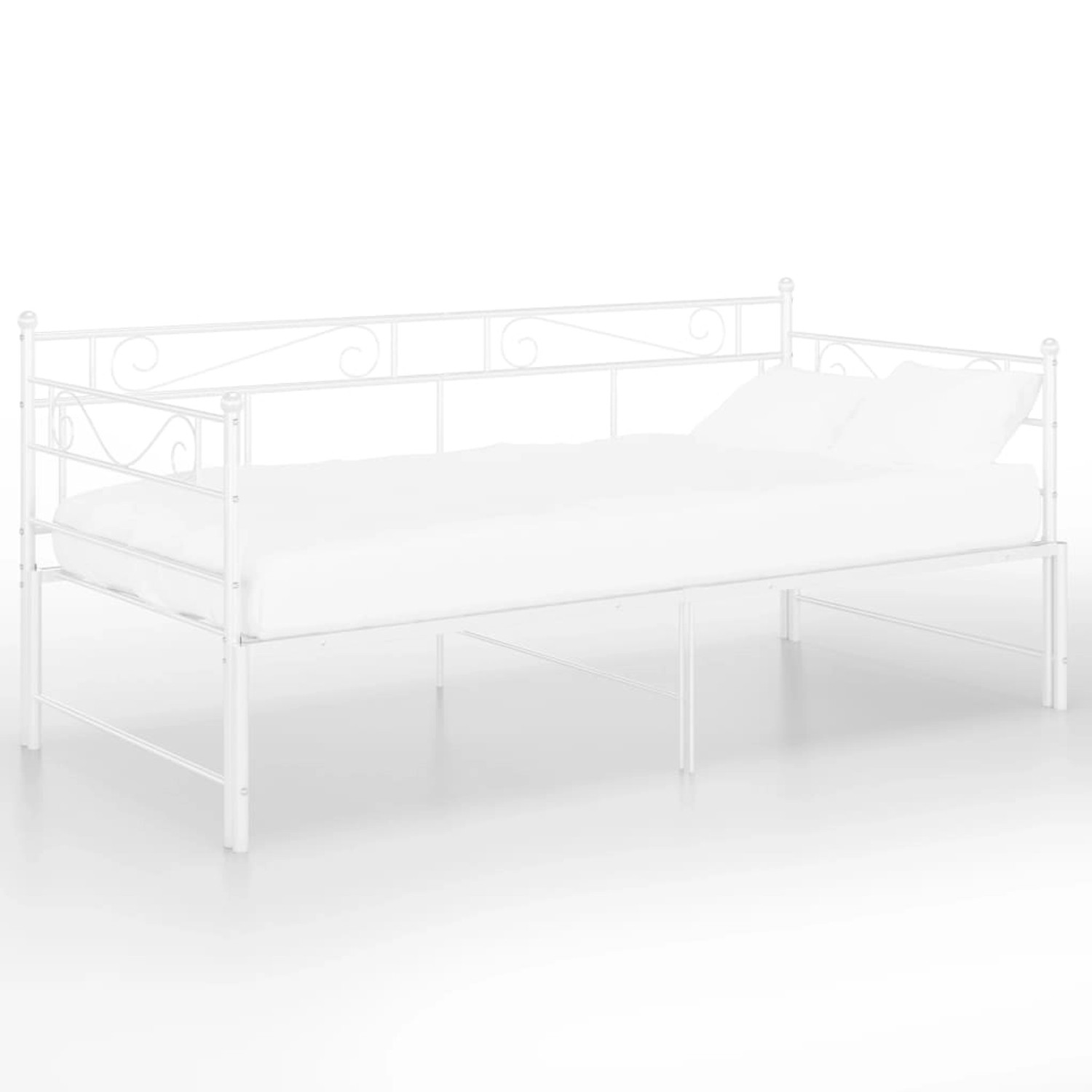 Ausziehsofa Bettgestell Weiß Metall 90x200 Cm günstig online kaufen