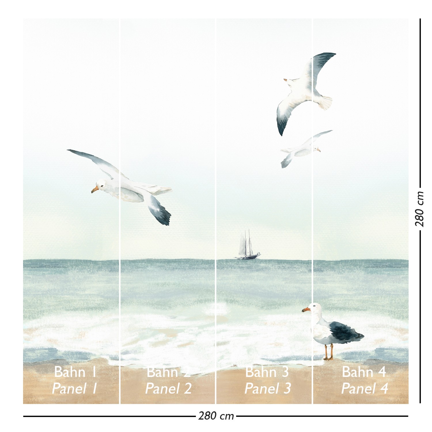 Lilli B. Fototapete Strand 2,80 x 2,80 m Mehrfarbig Natur FSC®