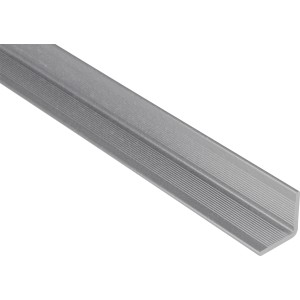 Graue Kovalex WPC Wandabschlussleiste, 4x4x250 cm, für Terrassendielen.