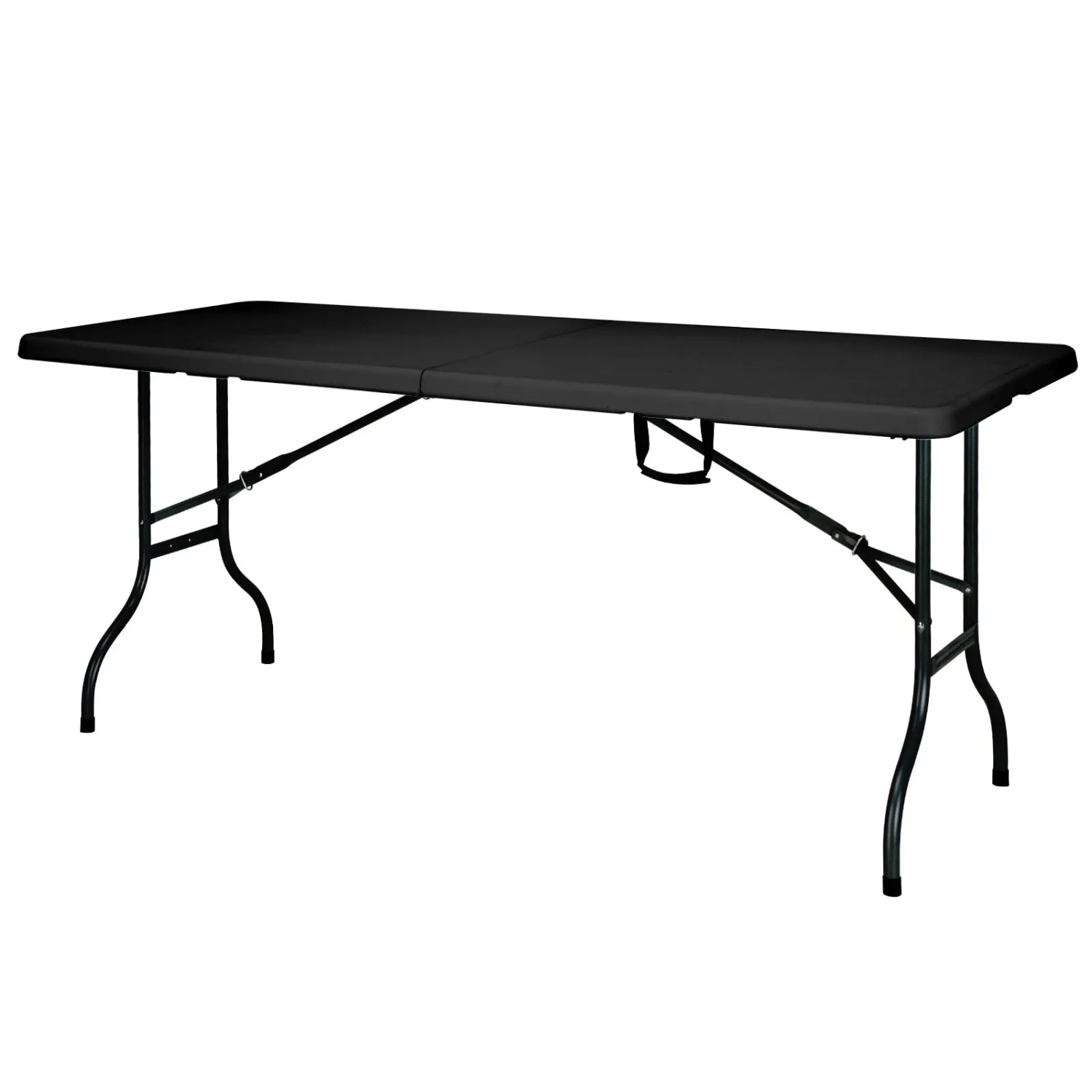 Schwarzer KARAT Klapptisch Kyoto, 180x73 cm, wetterfest und strapazierfähig für Garten und Innenbereich.