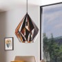 Eglo Hängeleuchte Carlton 1, schwarz-kupferfarben, Vintage-Design. Pendelleuchte für Wohnzimmer und Esszimmer.