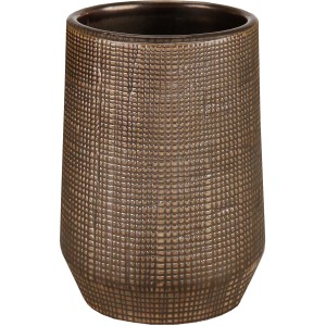 Kleine Wolke Zahnputzbecher Copa in Gold-Braun mit Kachelstruktur und Metallic-Finish.