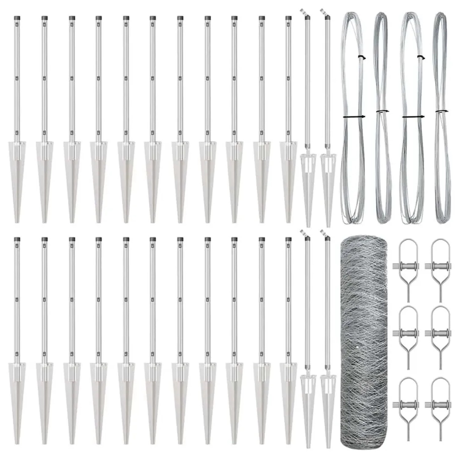 vidaXL Zaunpfosten Silber 50 x 0,6 m 50 mm Gewebe Stahl 3353407 günstig online kaufen