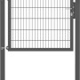 Anthrazitfarbenes Einzeltor Flexo Plus 125x100 cm mit Pfosten für Gartenzäune.
