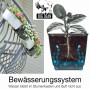 BigDean 4er Set Blumenkästen für Balkon-Geländer Rattan Optik Anthrazit Balkonkästen mit Metall Halterung und Bewässerungssystem_3