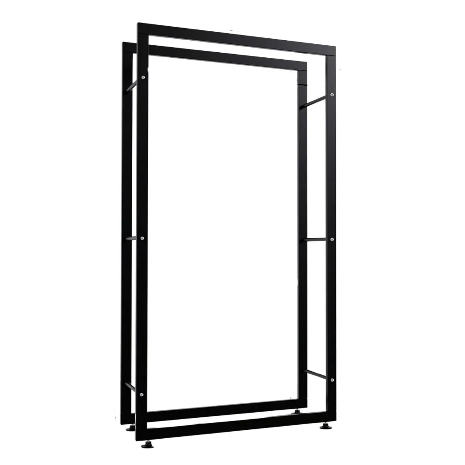 DELUKE Kaminholzregal Innen Metall SATLO Brennholzregal Innen Kaminholzständer Feuerholzregal Schwarz 25x80x150cm