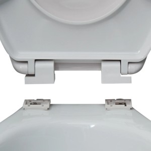 Detailaufnahme: MSV WC-Sitz Malta, blau, Duroplast mit Soft-Close-Funktion.