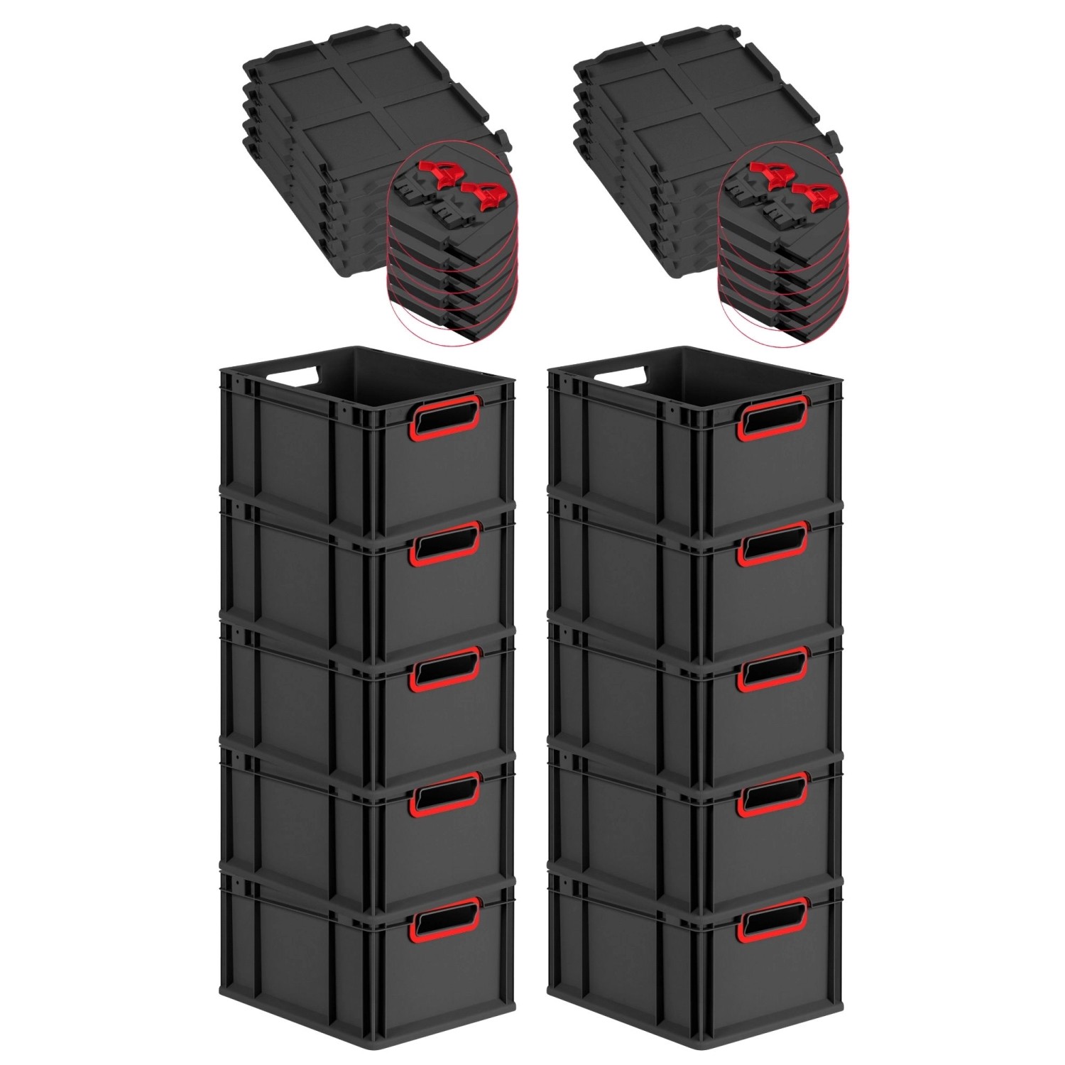 PROREGAL SuperSparSet 10x Eurobox Nextgen Color Mit Scharnierdeckel HxBxT 2 günstig online kaufen