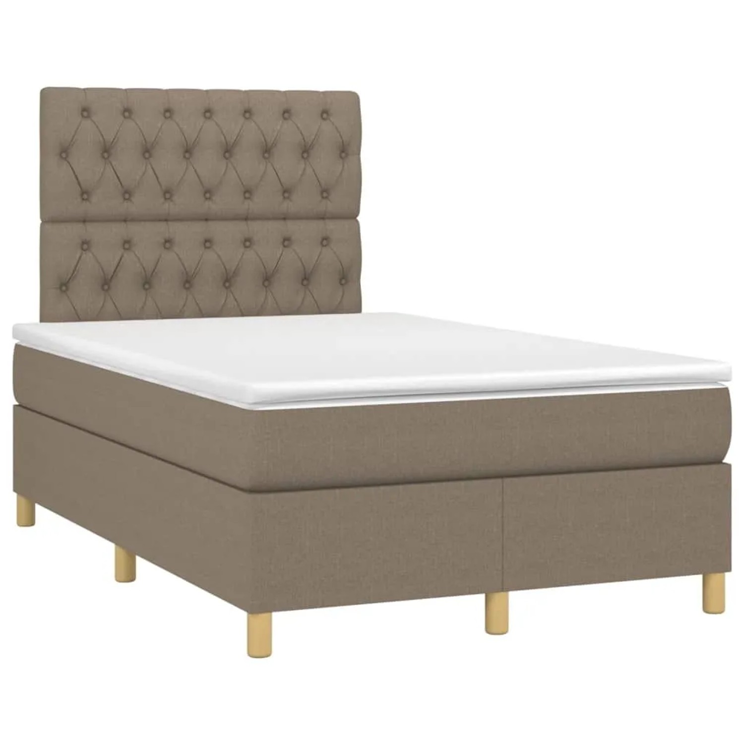 vidaXL Boxspringbett mit Matratze Taupe 120x200 cm Stoff 3142565 günstig online kaufen