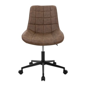 ML-Design Bürostuhl, braunes Kunstleder, höhenverstellbar, mit Rollen.