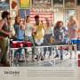 Tectake Bierpongtisch mit feiernden Personen. Klappbarer, höhenverstellbarer Stehtisch für Partys.