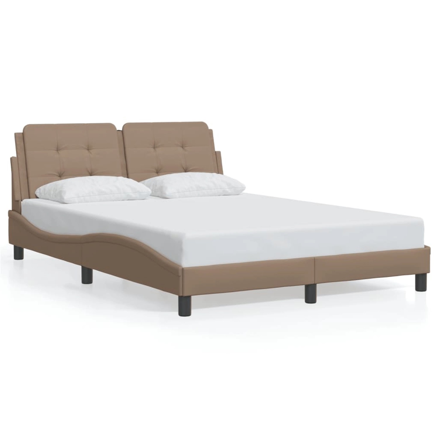 vidaXL Bettgestell ohne Matratze Zadar Cappuccino-Braun 120x200 cm Kunstled günstig online kaufen