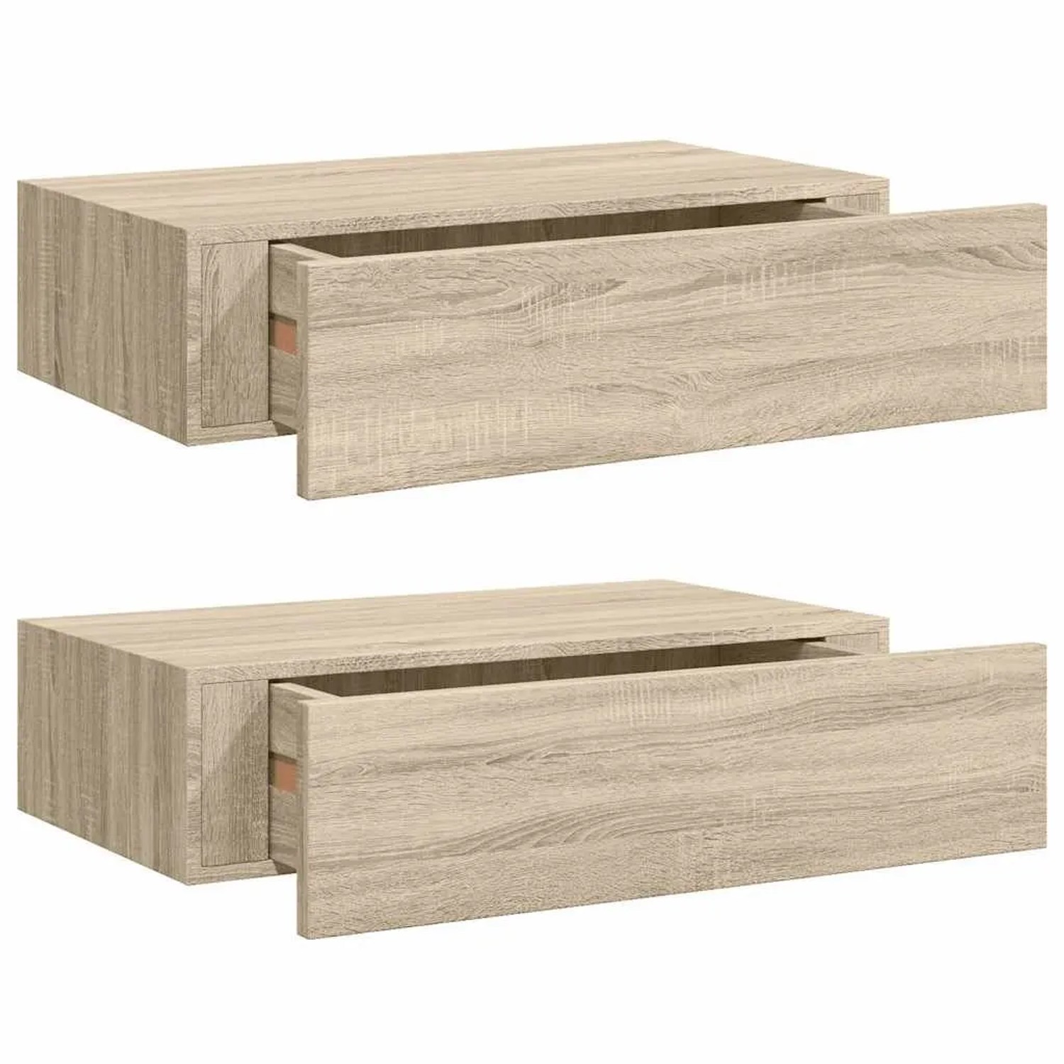 vidaXL Wandregale mit Schubladen 2 Stk Eichen-Optik 40x23,5x10 cm MDF 330248