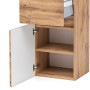 Held Möbel Unterschrank Salerno, 40 cm, Wotaneiche mit offener Tür und Schublade.