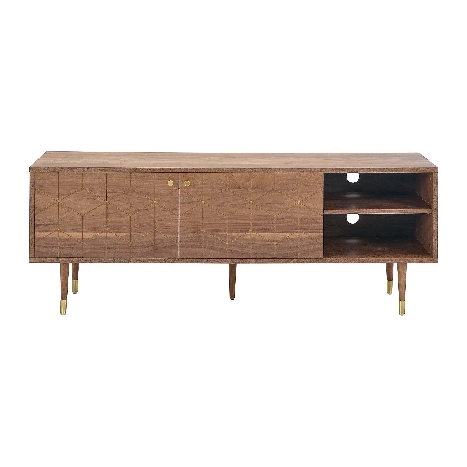 Vente-unique Tv-Board Parioma Naturfarben Dunkel  Goldfarben 150 cm