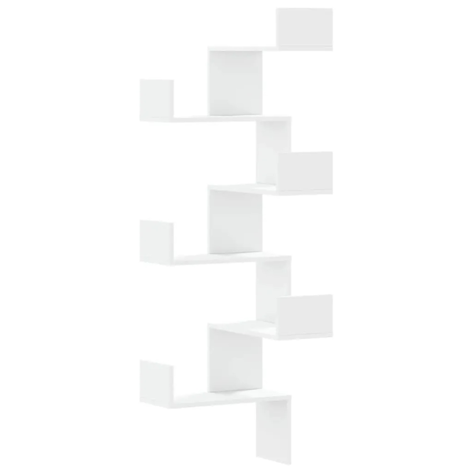 vidaXL Wand-Eckregal Weiß 45x45x147 cm Holzwerkstoff 852636