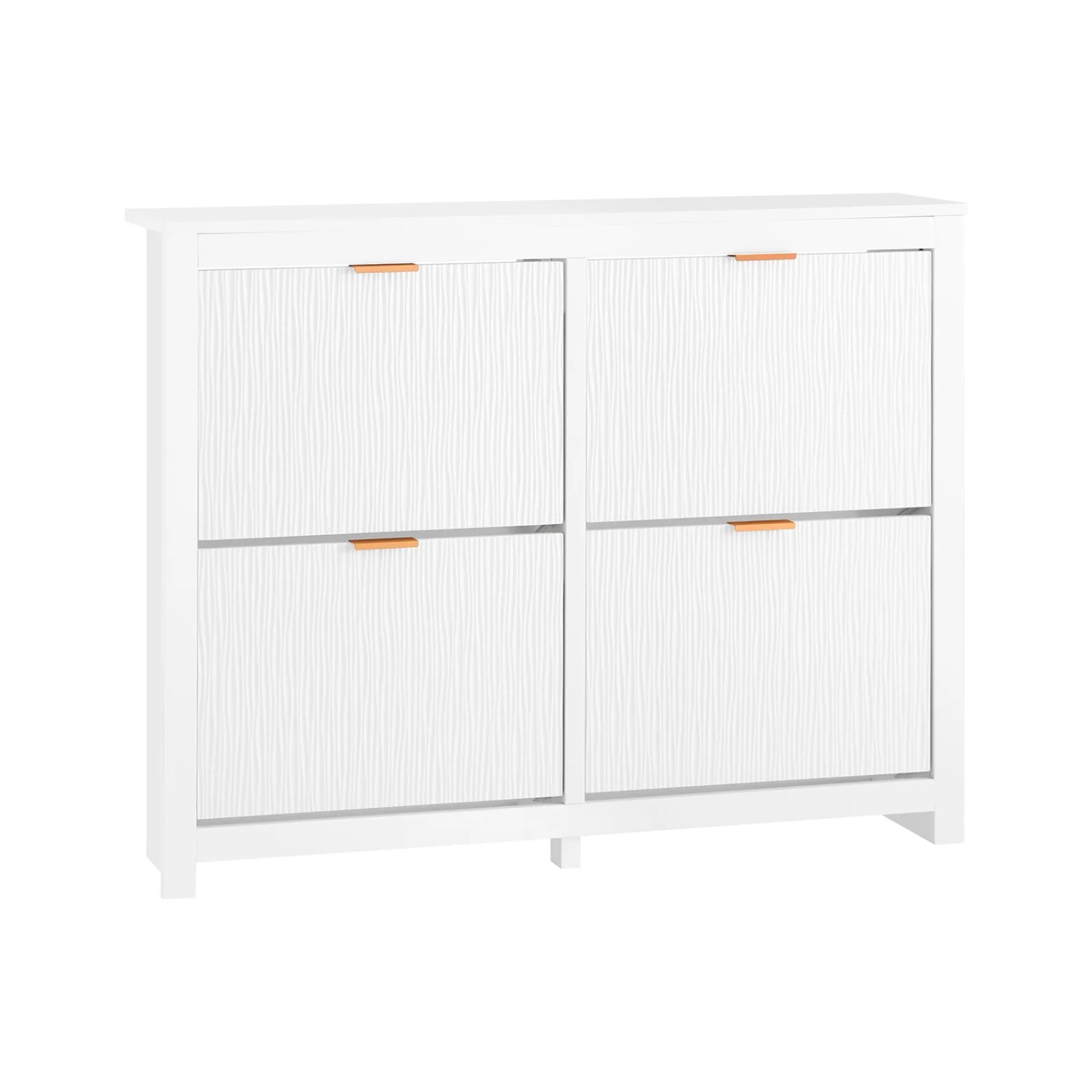 SoBuy Schuhkipper mit 4 Klappen Schuhschrank Schmal mit 8 Ablageflächen FSR186-W